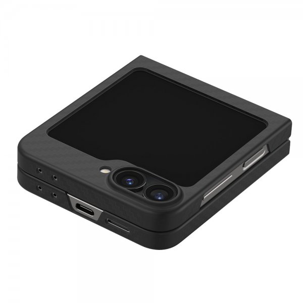 Spigen Samsung Galaxy Z Flip 6/Flip 7 FE Air Skin Aramid -suojakuori, musta