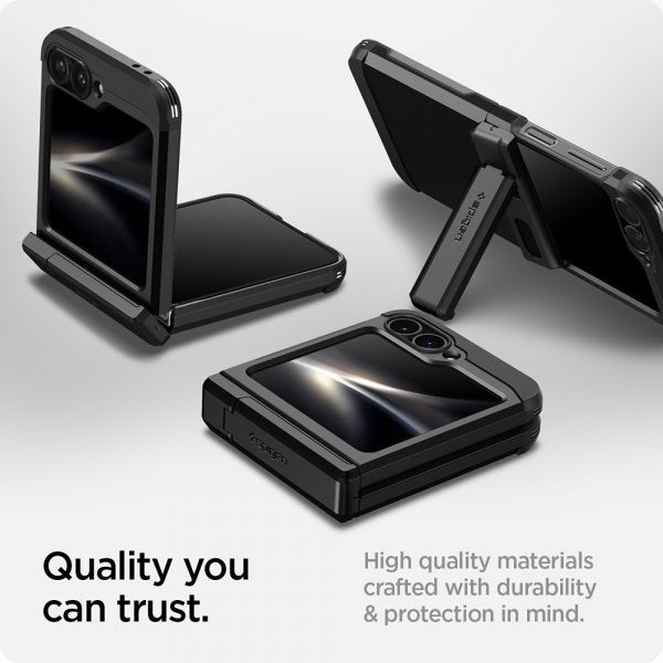 Spigen Samsung Galaxy Z Flip 6/Flip 7 FE suojakuori Tough Armor Pro, musta