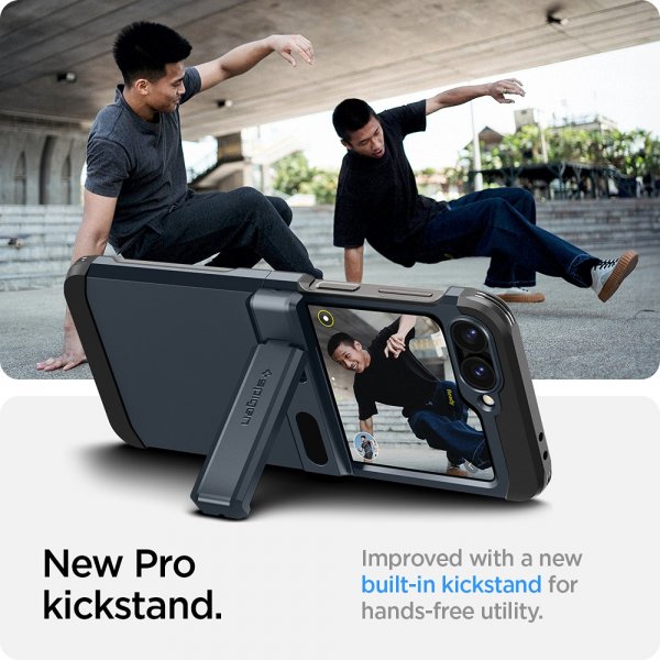 Spigen Samsung Galaxy Z Flip 6/Flip 7 FE Suojakuori Tough Armor Pro Metal Slate
