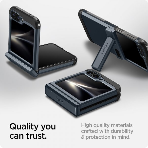 Spigen Samsung Galaxy Z Flip 6/Flip 7 FE Suojakuori Tough Armor Pro Metal Slate