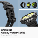 Spigen Samsung Galaxy Watch 7 40mm Ranneke ja Suojakuori Rugged Armor Pro Matte Black