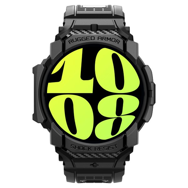Spigen Samsung Galaxy Watch 7 44mm Ranneke ja Suojakuori Rugged Armor Pro Mattamusta