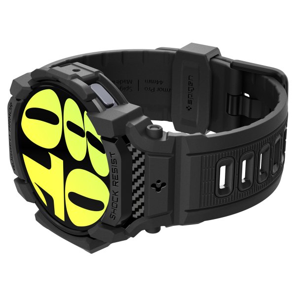 Spigen Samsung Galaxy Watch 7 44mm Ranneke ja Suojakuori Rugged Armor Pro Mattamusta