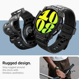 Spigen Samsung Galaxy Watch 7 44mm Ranneke ja Suojakuori Rugged Armor Pro Mattamusta