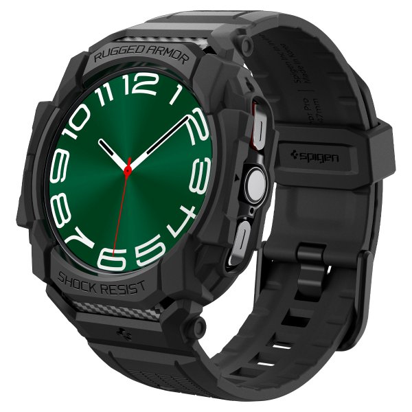 Spigen Samsung Galaxy Watch Ultra -ranneke ja -kotelo Rugged Armor Pro Matte Black