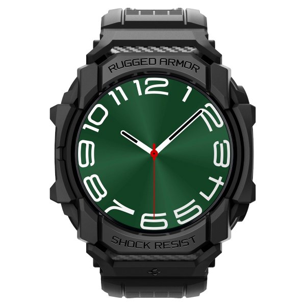Spigen Samsung Galaxy Watch Ultra -ranneke ja -kotelo Rugged Armor Pro Matte Black