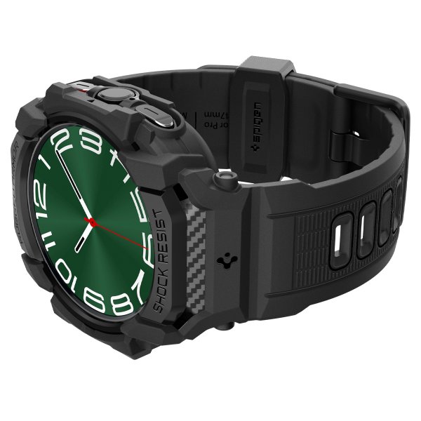 Spigen Samsung Galaxy Watch Ultra -ranneke ja -kotelo Rugged Armor Pro Matte Black