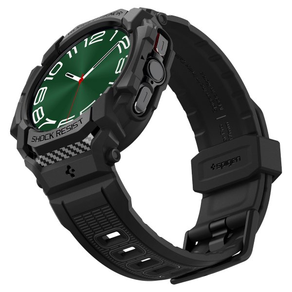 Spigen Samsung Galaxy Watch Ultra -ranneke ja -kotelo Rugged Armor Pro Matte Black