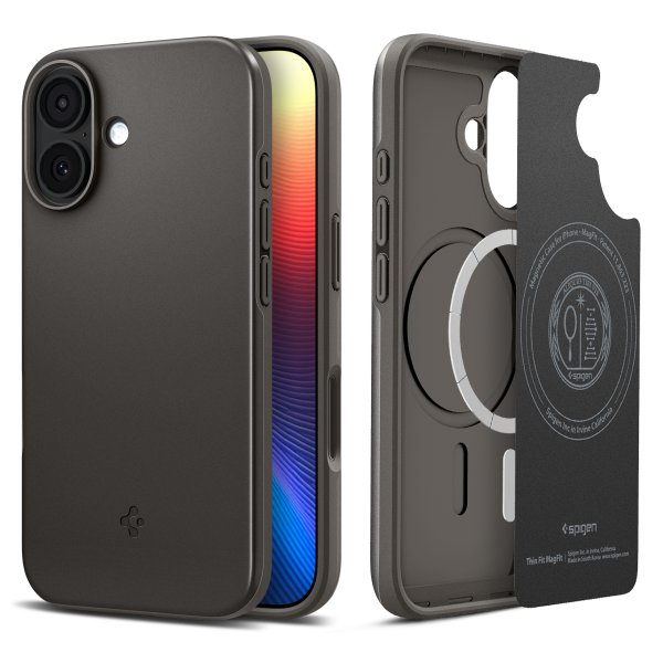 Spigen iPhone 17 -kuori Thin Fit MagFit Gunmetal
