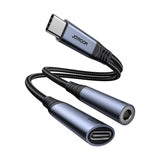 Joyroom Adapter 2-in-1-äänisovitin USB-C–3.5mm+USB-C