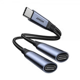 Joyroom Adapter 2-in-1-äänisovitin USB-C–kaksois-USB-C