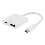 Deltaco-sovitin USB-C–HDMI 60W, valkoinen