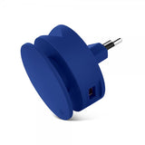 Usbepower AERO MINI Kaksois-USB-laturi telineellä ja kaapelikelalla iPhonelle Sininen