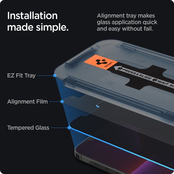 Spigen iPhone 13 Pro Max/iPhone 14 Plus Näytönsuoja GLAS.tR EZ Fit Privacy 2-pack