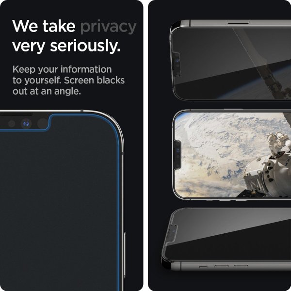 Spigen iPhone 13 Pro Max/iPhone 14 Plus Näytönsuoja GLAS.tR EZ Fit Privacy 2-pack