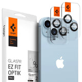 Spigen iPhone 14/15/iPhone 14/15 Plus Kamerasuojus GLAS.tR EZ Fit Optik Pro 2-pakkaus Musta