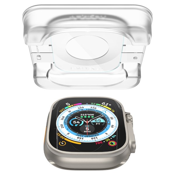 Spigen Apple Watch Ultra -näytönsuoja GLAS.tR EZ Fit 2-pakkaus