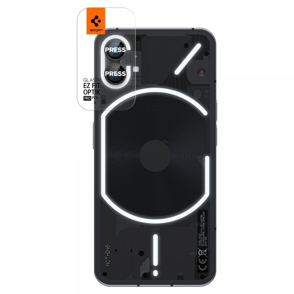 Spigen Nothing Phone (1) Kameran suojalasi GLAS.tR EZ Fit Optik Pro, 2-pakkaus, musta