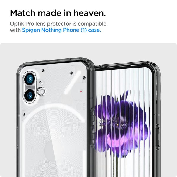 Spigen Nothing Phone (1) Kameran suojalasi GLAS.tR EZ Fit Optik Pro 2-pakkaus hopea