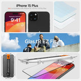 Spigen iPhone 15 Plus -näytönsuoja GLAS.tR EZ Fit FC Musta 2-pakkaus