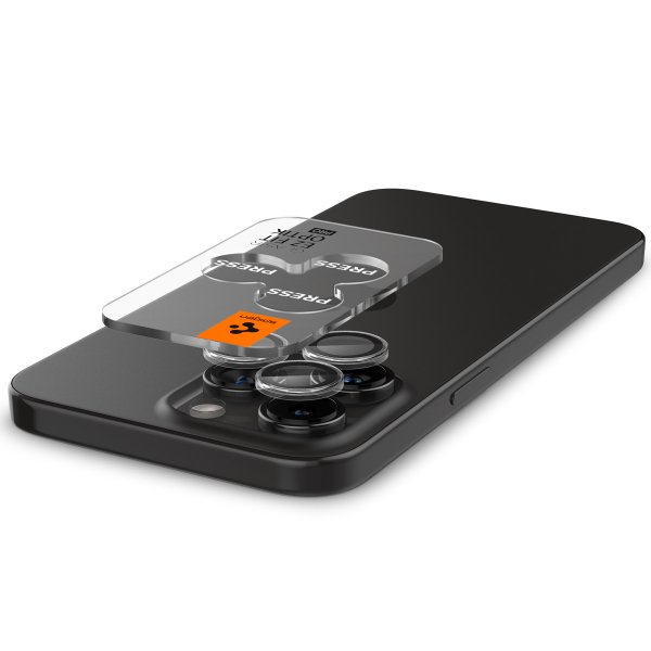 Spigen iPhone 14/15/16/17 Pro & Pro Max -kamerasuojalasi GLAS.tR EZ Fit Optik Pro 2-pakkaus, kristallinkirkas