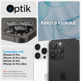 Spigen iPhone 14/15/16/17 Pro & Pro Max -kamerasuojalasi GLAS.tR EZ Fit Optik Pro 2-pakkaus, kristallinkirkas