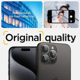 Spigen iPhone 14/15/16/17 Pro & Pro Max -kamerasuojalasi GLAS.tR EZ Fit Optik Pro 2-pakkaus, kristallinkirkas