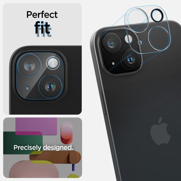 Spigen iPhone 14/15/14 Plus/15 Plus kamerasuojalasi.tR Optic Crystal Clear 2 kpl