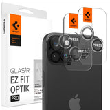 Spigen iPhone 14/15/14 Plus/15 Plus Kameran suojalasi GLAS.tR EZ Fit Optik Pro Crystal Clear 2-pakkaus