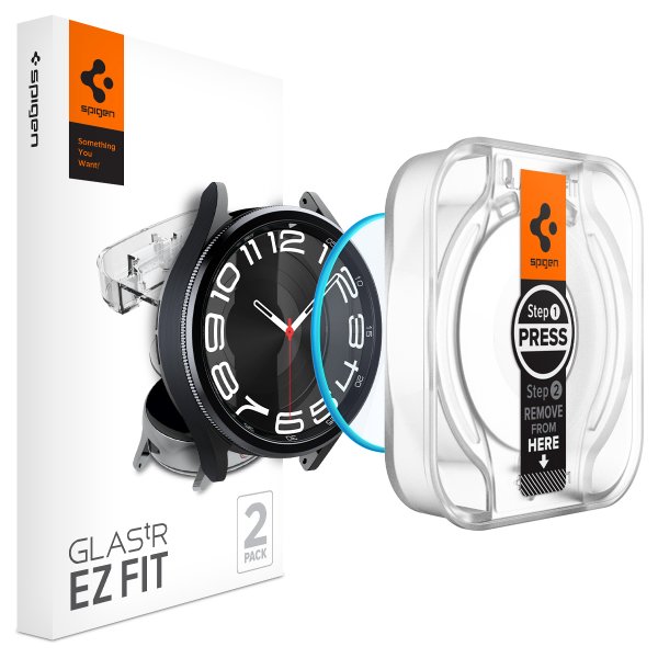 Spigen Samsung Galaxy Watch 6 Classic 43mm -näytönsuoja GLAS.tR EZ Fit 2 kpl