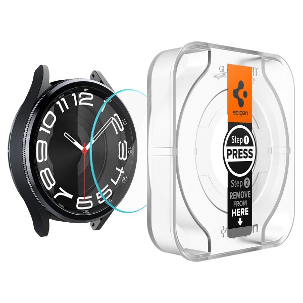 Spigen Samsung Galaxy Watch 6 Classic 43mm -näytönsuoja GLAS.tR EZ Fit 2 kpl