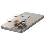 Spigen iPhone 15 Pro/iPhone 15 Pro Max kamerans suoja GLAS.tR EZ Fit Optik Pro 2 kpl Natural Titanium