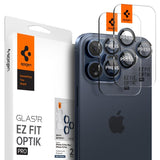 Spigen iPhone 15 Pro/iPhone 15 Pro Max kameransuoja GLAS.tR EZ Fit Optik Pro 2-pakkaus Blue Titanium