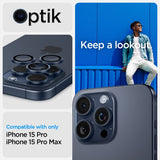 Spigen iPhone 15 Pro/iPhone 15 Pro Max kameransuoja GLAS.tR EZ Fit Optik Pro 2-pakkaus Blue Titanium