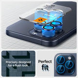 Spigen iPhone 15 Pro/iPhone 15 Pro Max kameransuoja GLAS.tR EZ Fit Optik Pro 2-pakkaus Blue Titanium
