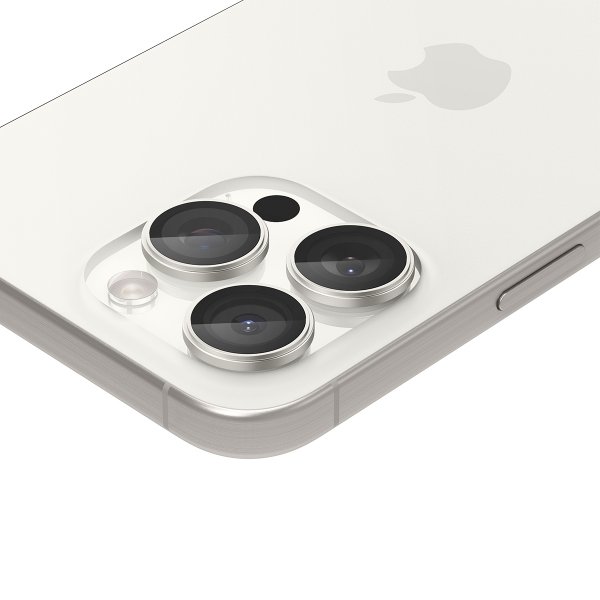 Spigen iPhone 15 Pro/iPhone 15 Pro Max kameransuoja GLAS.tR EZ Fit Optik Pro 2-pakkaus White Titanium