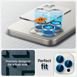 Spigen iPhone 15 Pro/iPhone 15 Pro Max kameransuoja GLAS.tR EZ Fit Optik Pro 2-pakkaus White Titanium