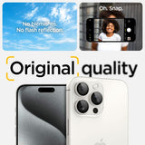 Spigen iPhone 15 Pro/iPhone 15 Pro Max kameransuoja GLAS.tR EZ Fit Optik Pro 2-pakkaus White Titanium