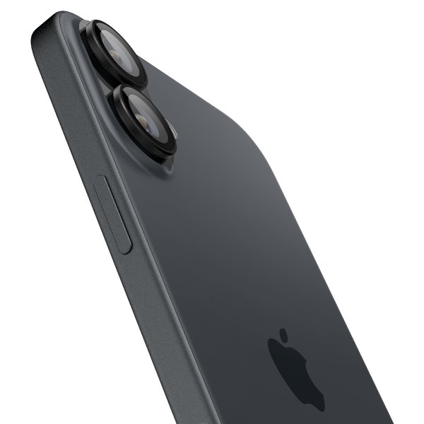 Spigen iPhone 16/iPhone 16 Plus -kameransuoja GLAS.tR EZ Fit Optik Pro, 2 kpl, musta