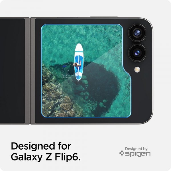 Spigen Samsung Galaxy Z Flip 6/Flip 7 FE Näytönsuoja GLAS.tR EZ Fit 2-pakkaus