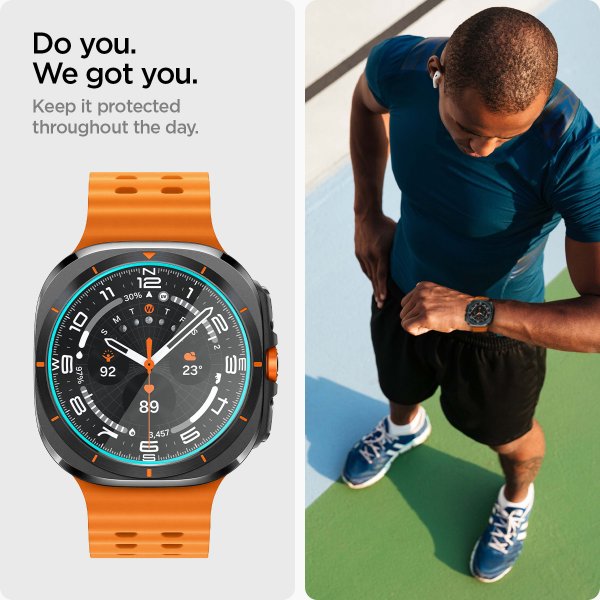 Spigen Samsung Galaxy Watch Ultra Näytönsuoja GLAS.tR EZ Fit 2-pakkaus