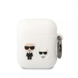 Karl Lagerfeld AirPods 1/2 Kuori 3D Logo Valkoinen