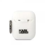 Karl Lagerfeld AirPods 1/2 Kuori 3D Logo Valkoinen