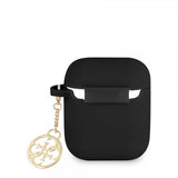 Guess AirPods 1/2 Kuoret Classic Logo 4G Charm Musta