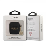 Guess AirPods 1/2 Kuoret Classic Logo 4G Charm Musta