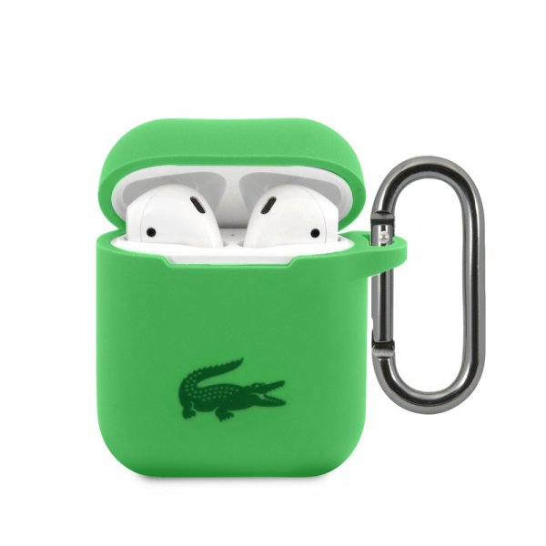 Lacoste AirPods 1/2 -kotelo nestemäinen silikoni kiiltävä logo vihreä