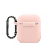 Lacoste AirPods 1/2 -kotelo Liquid Silicone Glossy Logo - vaaleanpunainen