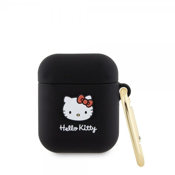 Hello Kitty AirPods 1/2 Kuoret Liquid Silikoni Musta