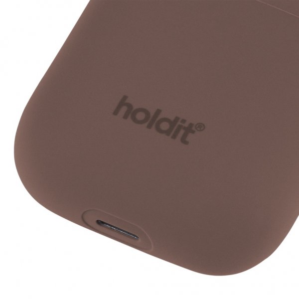 holdit AirPods (1/2) Kuori silikoni Nygård Dark Brown