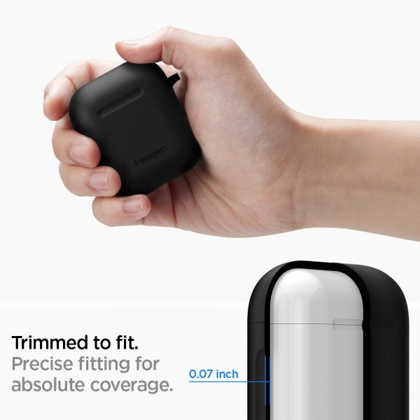 Spigen AirPods 1/2 Silicone Case - suojakuori, musta